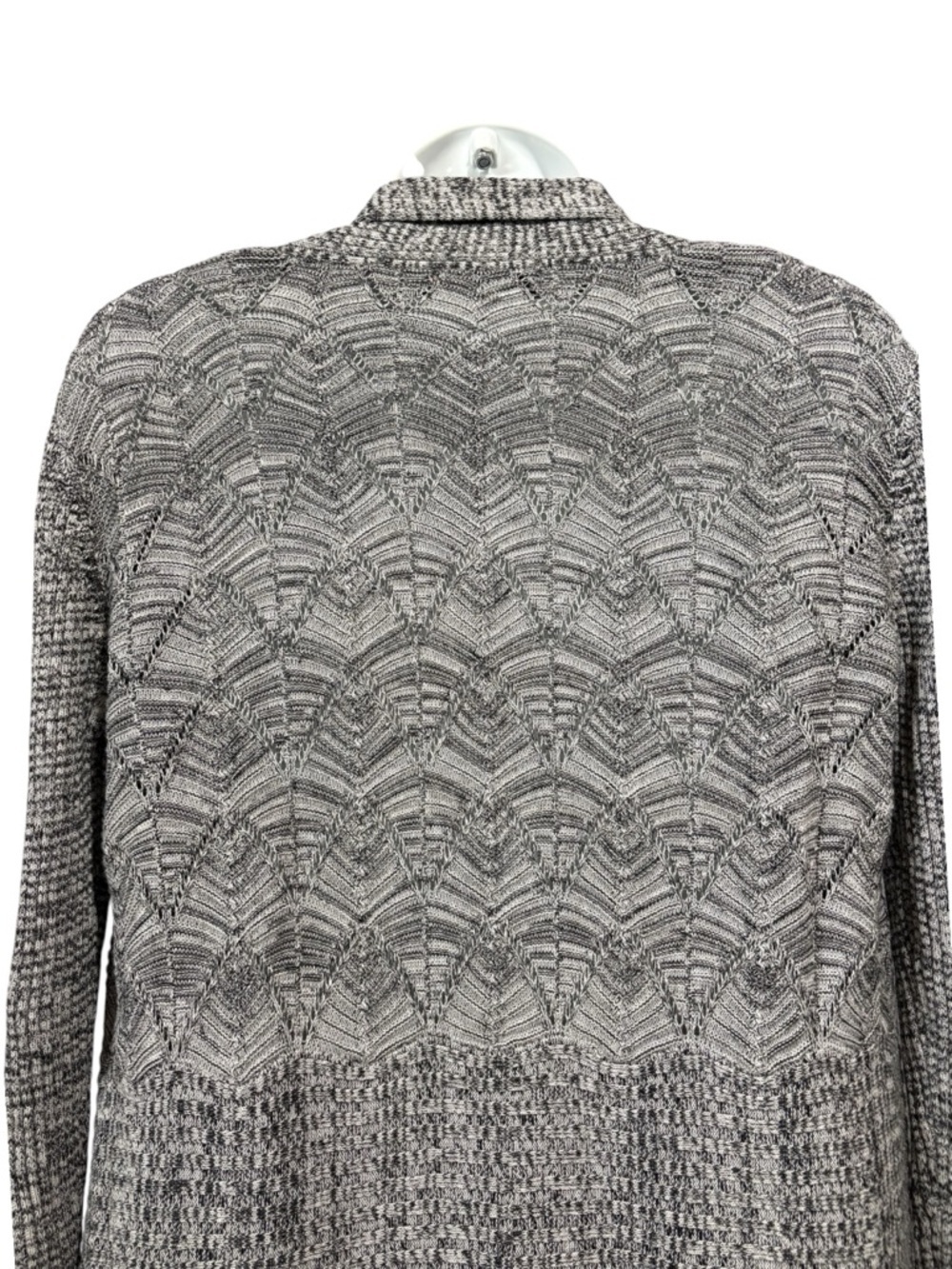 Belldini, Open Front Cotton Blend Cardigan Waterfall Drape Gray Women Medium - Picture 7 of 8